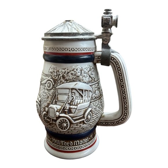 Avon Other - Avon Lidded Beer Stein Stanley Steamer Ford Model Bugatti beer mug vintage 1979